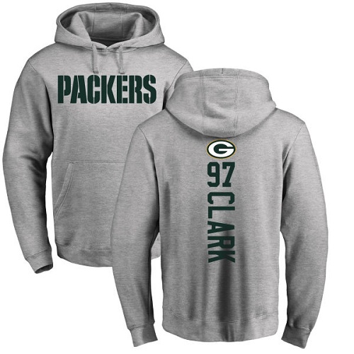 Men Green Bay Packers Ash 97 Clark Kenny Backer Nike NFL Pullover Hoodie Sweatshirts